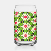 Roze en witte bloemen patroon blikvorm glas (Rechts)