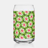 Roze en witte bloemen patroon blikvorm glas (Links)