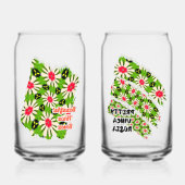 Roze en witte bloemen patroon blikvorm glas (Achterkant)