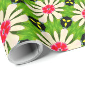 Roze en witte bloemen patroon cadeaupapier (Rol Hoek)