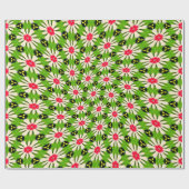 Roze en witte bloemen patroon cadeaupapier (Vlak)