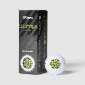 Roze en witte bloemen patroon golfballen (Verpakking)