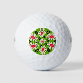 Roze en witte bloemen patroon golfballen (Voorkant)