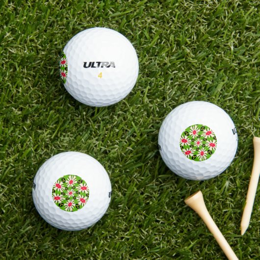 Roze en witte bloemen patroon golfballen (Insitu Gras)