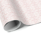 Roze en Witte Bloemen Patroon Kerstmis Cadeaupapier (Rol Hoek)
