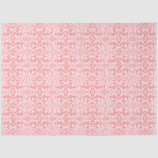 Roze en Witte Bloemen Patroon Kerstmis Tissuepapier (Voorkant)