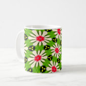 Roze en witte bloemen patroon koffiemok (Voorkant links)