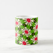 Roze en witte bloemen patroon koffiemok (Center)