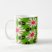Roze en witte bloemen patroon koffiemok (Links)