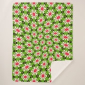 Roze en witte bloemen patroon sherpa deken (Voorkant)