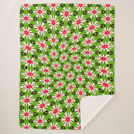 Roze en witte bloemen patroon sherpa deken