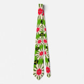 Roze en witte bloemen patroon stropdas (Voorkant)