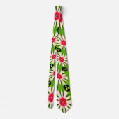 Roze en witte bloemen patroon stropdas (Achterkant)