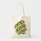 Roze en witte bloemen patroon tote bag (Voorkant)