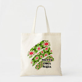 Roze en witte bloemen patroon tote bag