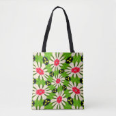 Roze en witte bloemen patroon tote bag (Voorkant)