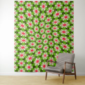 Roze en witte bloemen patroon wandkleed (In situ)