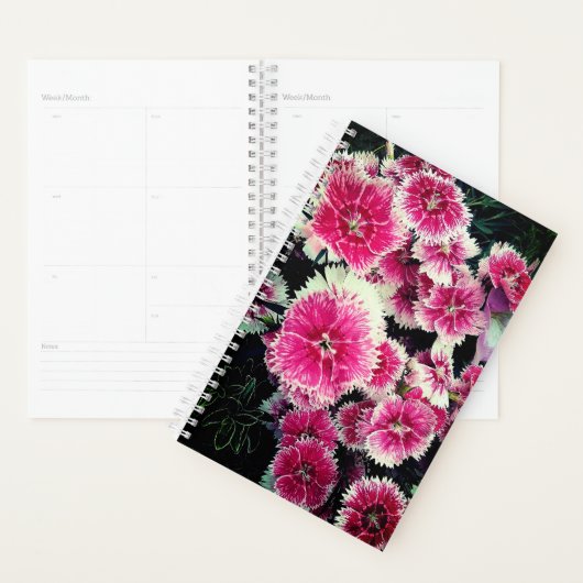 Roze en witte bloemen planner (Display)
