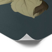 ROZE EN WITTE  BLOEMEN POSTER (Hoek)