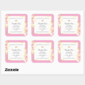 Roze en witte Bloemen Product Etiketten Gouden Blo (Vel)