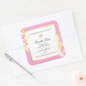 Roze en witte Bloemen Product Etiketten Gouden Blo (Envelop)