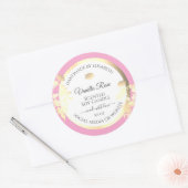 Roze en witte Bloemen Product Etiketten Gouden Blo (Envelop)