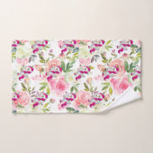  Roze en Witte Bloemen Regenboog Eenhoorn Bad Handdoek (Handdoek)