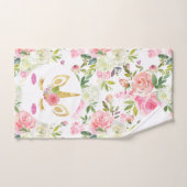 Roze en Witte Bloemen Regenboog Eenhoorn Bad Handdoek (Handdoek)