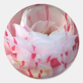 Roze en Witte Bloemen Ronde Sticker