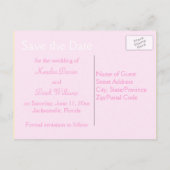 Roze en Witte Bloemen Save the Date Briefkaart (Achterkant)