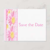 Roze en Witte Bloemen Save the Date Briefkaart (Voorkant)