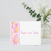 Roze en Witte Bloemen Save the Date Briefkaart (Staand voorkant)