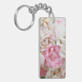 Roze en witte bloemen sleutelhanger (Voorkant Links)