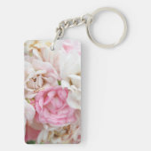 Roze en witte bloemen sleutelhanger (achterkant)