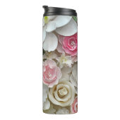 Roze en witte bloemen thermosbeker (Geroteerd rechts)