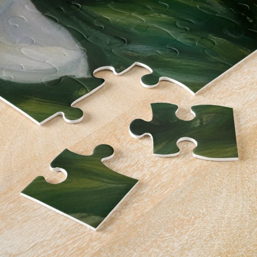 Roze en Witte Bloemen Tuin Art Puzzel Legpuzzel (Zijkant)