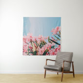 Roze en witte bloemen wandkleed (In Situ (horizontaal))