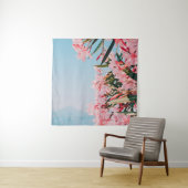 Roze en witte bloemen wandkleed (In situ)