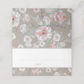 Roze en Witte Bloemen Waterverf  Plaatskaartje (Buitenkant ongevouwen)