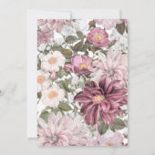 Roze en witte bloemenaqeqah of Ameen uitnodiging (Achterkant)