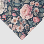 Roze en Witte Bloemendecoupage Tissuepapier (Detail)