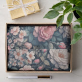 Roze en Witte Bloemendecoupage Tissuepapier (Geschenk)