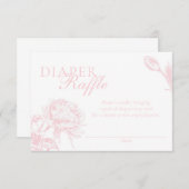Roze en Witte Bloemenluier Raffle Informatiekaartje (Voorkant / Achterkant)