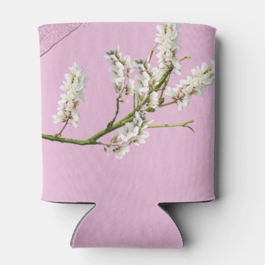 Roze en witte bloemenmonogram koelboxxen blikjeskoeler (Achterkant)