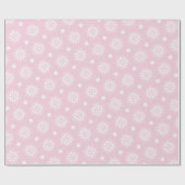 Roze en witte bloemenpatroon cadeaupapier (Vlak)
