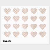  roze en witte bloemenpatroon hart sticker (Vel)
