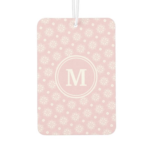 Roze en witte bloemenpatroon luchtverfrisser (Achterkant)