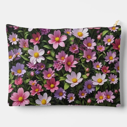 Roze en witte bloementuin etui (Achterkant)