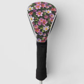 Roze en witte bloementuin golfheadcover (Voorkant)