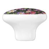 Roze en witte bloementuin keramische knop (Zijkant)